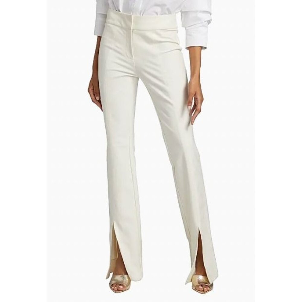 NWT Derek Lam 10 Crosby Maeve Slit Hem Flare Trousers White Size US 0 $375 [jb]
